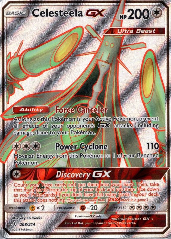 Celesteela GX 2019 Sun & Moon: Unbroken Bonds #208/214 Holo